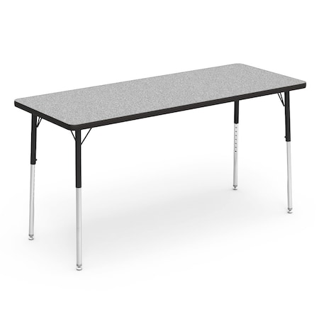 Virco 60 in. W, 24 in. L, 22-30 in. H, Grey Nebula Top / Black Edge 482460